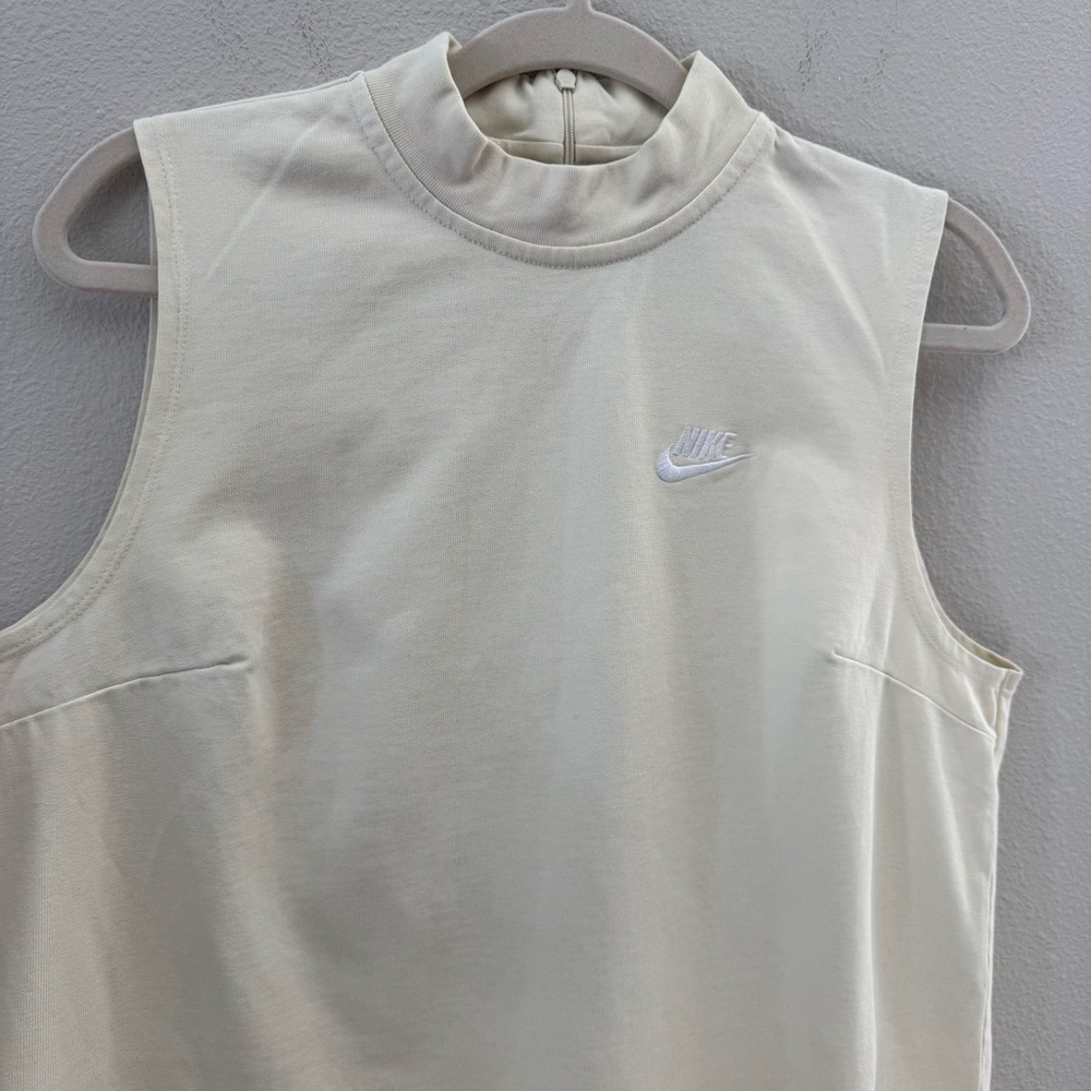 Nike Women's Turtleneck Sleeveless Dress Cream Pale Yellow Large - Picture 8 of 11
